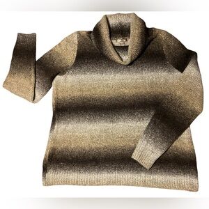 WHITE STAG Women’s Cowl Neck Sweater in Striped Oatmeal Combo Color XL (16-18)